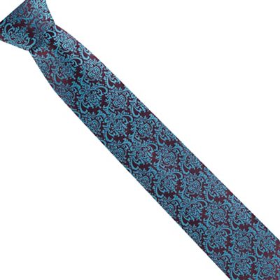 Blue damask tie